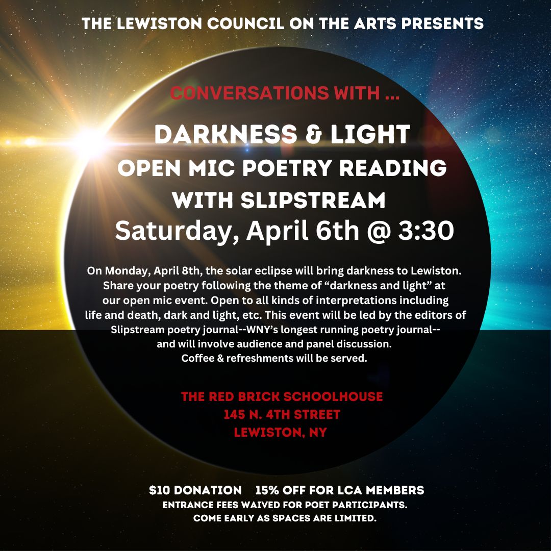 Darkness and Light Open Mic Poetry Reading with Slipstream Image